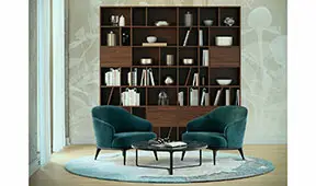 Librería nogal de diseño Mastroianni