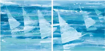 Pareja de cuadros summer sail blue