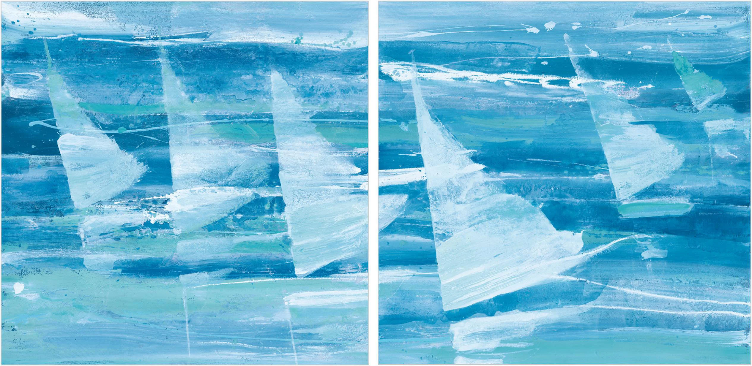 Pareja de cuadros summer sail blue