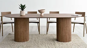 Mesa de comedor ovalada listones Biorn Mesa de comedor ovalada listones Biorn