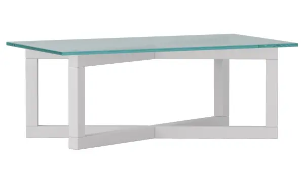 Mesa de centro cristal y roble nórdica Cross