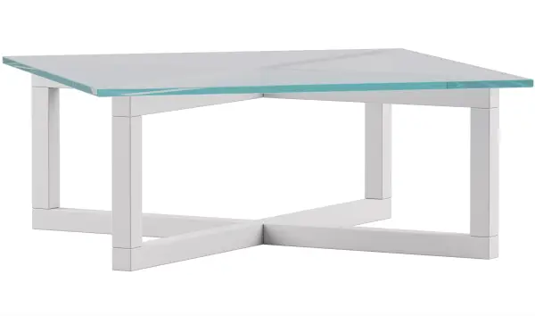 Mesa de centro cristal y roble nórdica Cross
