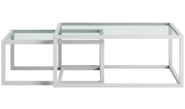 Mesa de centro nido cristal y roble nórdica Sendai