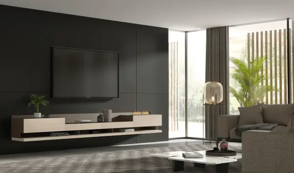 Mueble de tv Florencia con chimenea eléctrica
