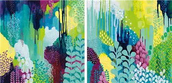 Pareja cuadros jewel forest