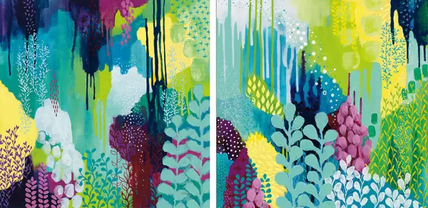 Pareja cuadros jewel forest
