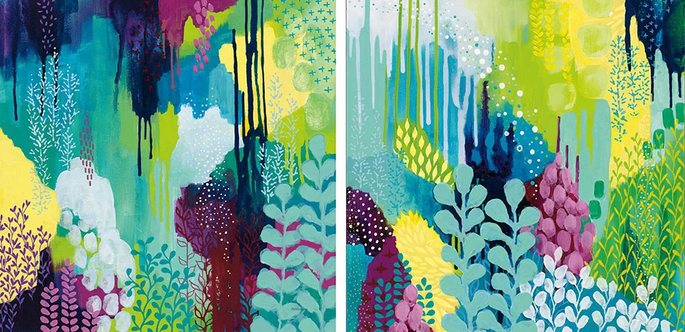 Pareja cuadros jewel forest