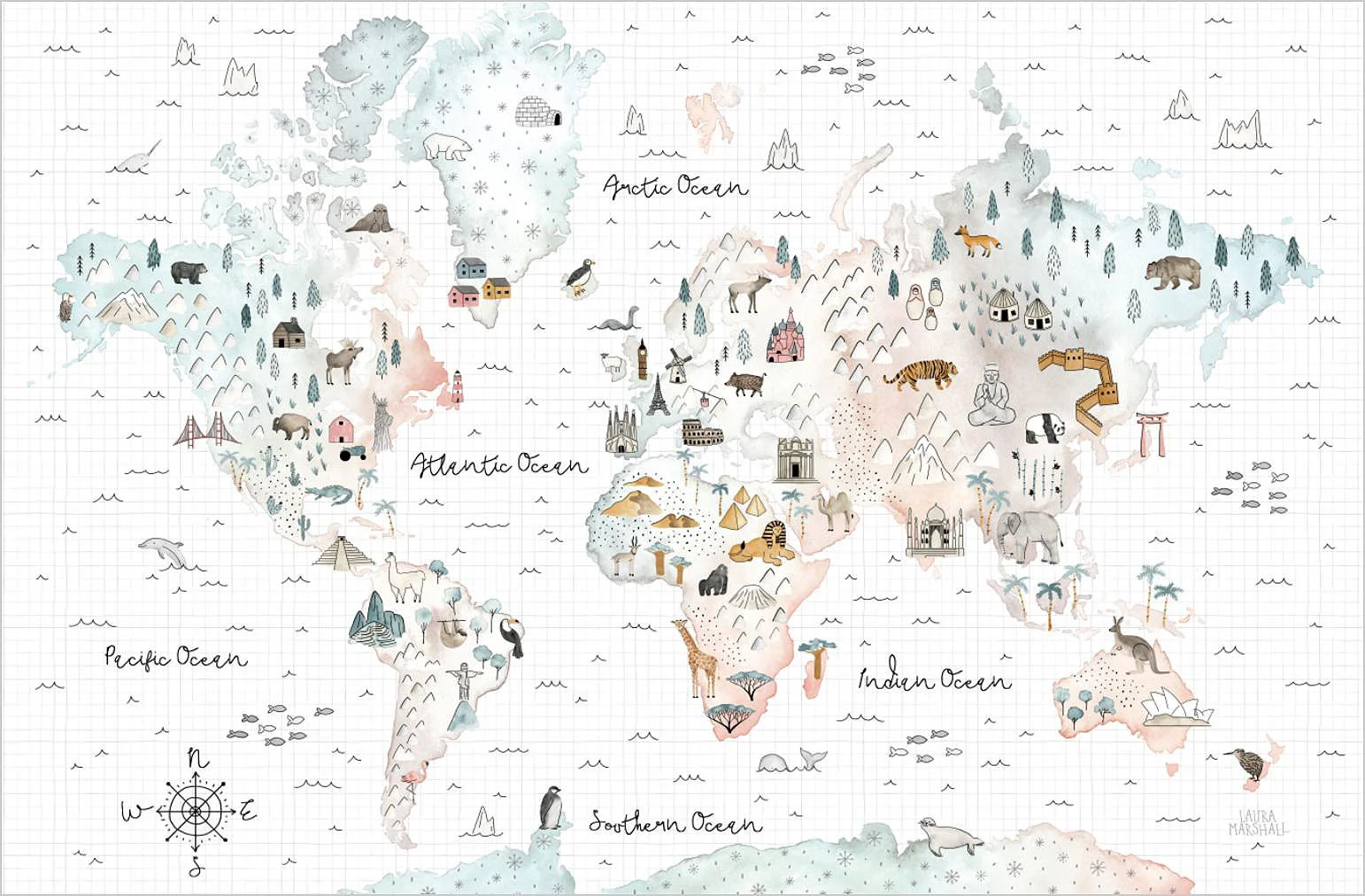 Cuadro canvas world traveler