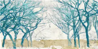 Cuadro canvas turquoise trees