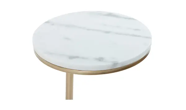 Mesa auxiliar metal y mármol sintético