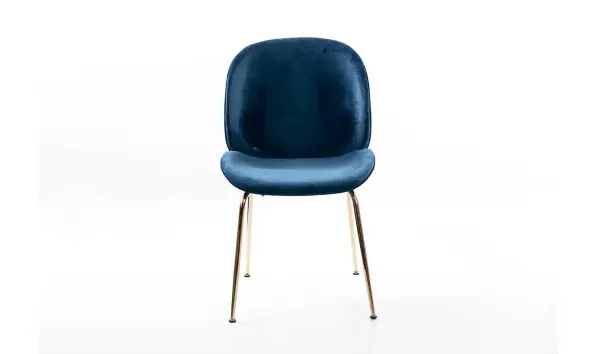 Silla terciopelo azul metal dorado