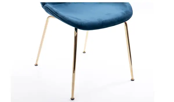 Silla terciopelo azul metal dorado