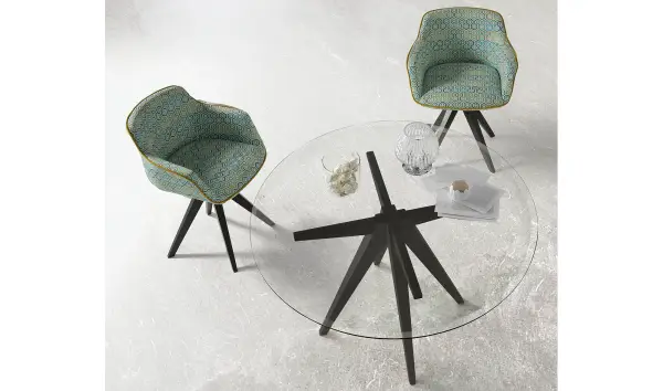 Mesa de comedor redonda cristal August
