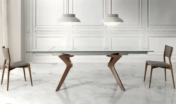 Mesa de comedor extensible cristal Lin