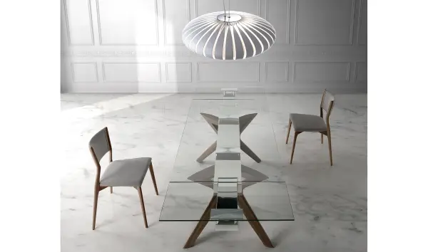 Mesa de comedor extensible cristal Lin