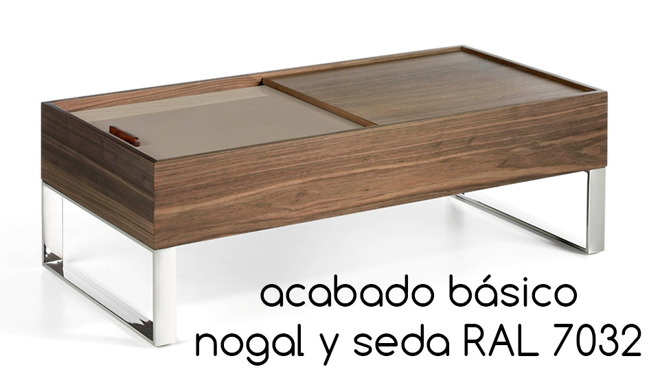Mesa de centro nogal y lacado Porti
