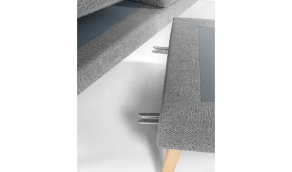 Sofá gris de 2 plazas con chaise longue