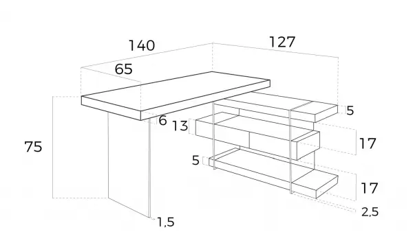 Mesa de escritorio de diseño Munio