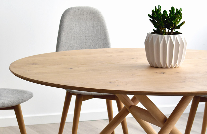 Mesa de comedor redonda nordica Cross