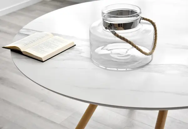 Mesa de comedor redonda porcelanico Cross