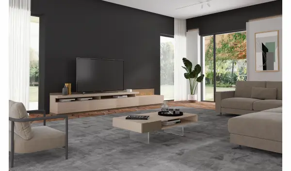 Mueble tv con chimenea eléctrica Palermo by Bodonni