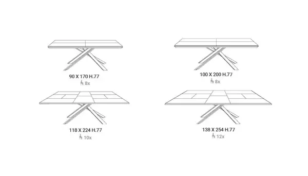 Mesa de comedor extensible nogal canaletto 4x4 Ozzio