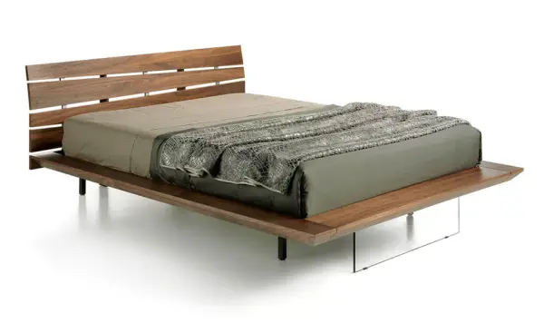 Cama nogal y cristal Munio