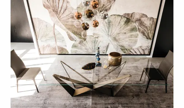 Mesa de comedor brushed bronze Skorpio Cattelan