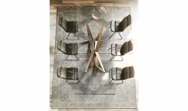 Mesa de comedor brushed bronze Skorpio Cattelan