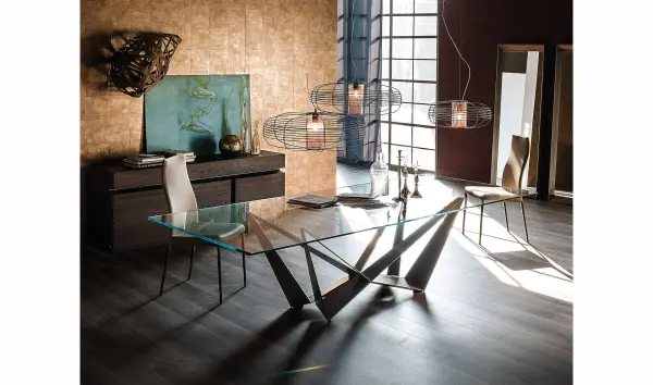Mesa de comedor cristal 200 Skorpio Cattelan