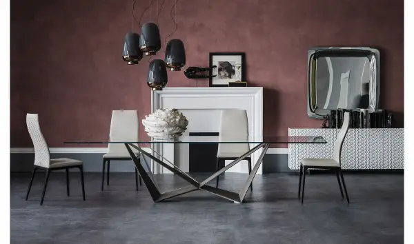 Mesa de comedor cristal 200 Skorpio Cattelan