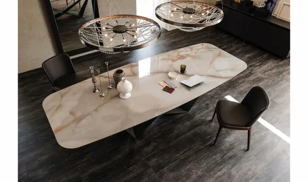 Mesa de comedor Skorpio Keramik Alabastro Cattelan