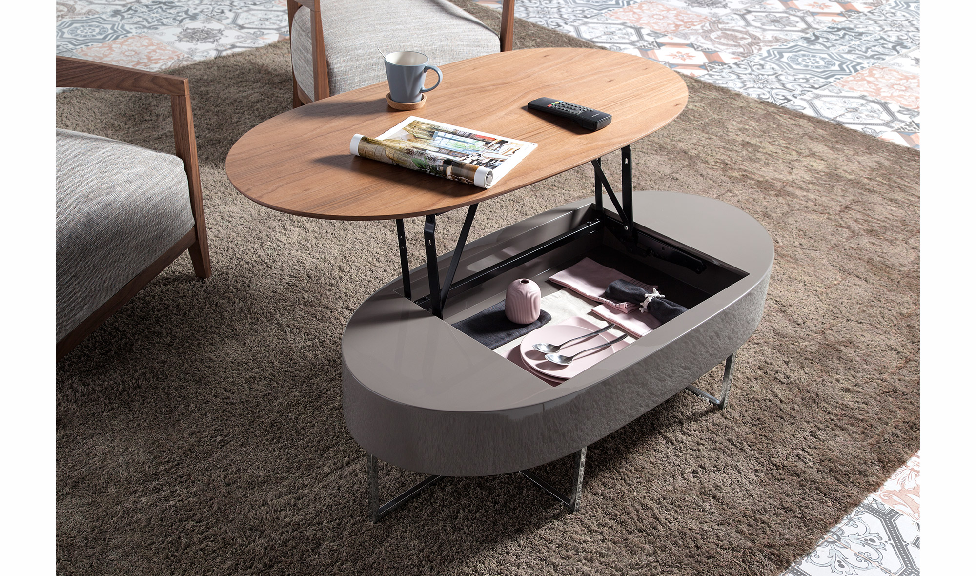 Mesa de centro elevable de diseño Oxford
