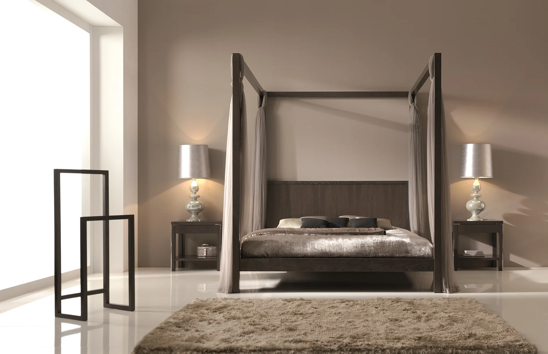 Cama con dosel contemporanea Rome