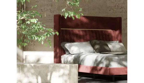 Cama tapizada de diseño Bardot