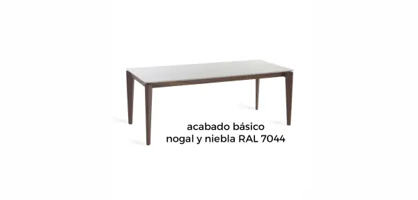 Mesa de comedor nogal y laca Jara