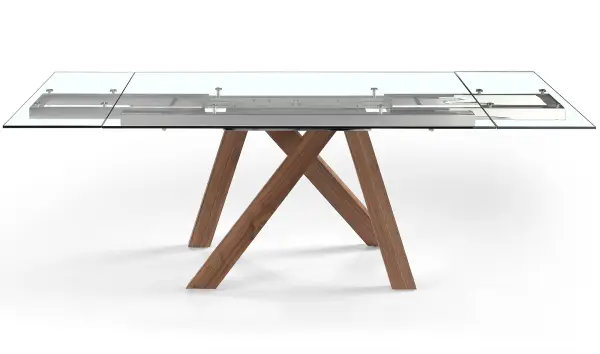 Mesa de comedor extensible nogal Kosau