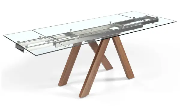 Mesa de comedor extensible nogal Kosau
