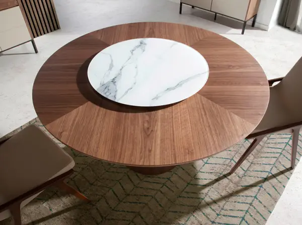 Mesa de comedor redonda nogal Janga
