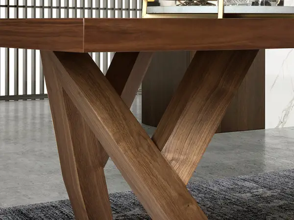 Mesa de comedor de diseño nogal Busa