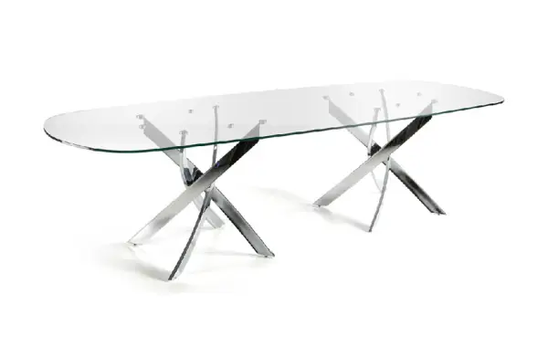 Mesa de comedor ovalada cristal Xenon