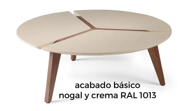 Mesa de centro redonda nogal Buloste