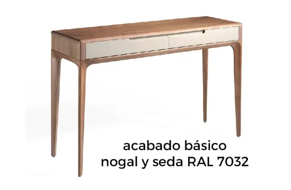 Consola 2 cajones de diseño nogal Nalro