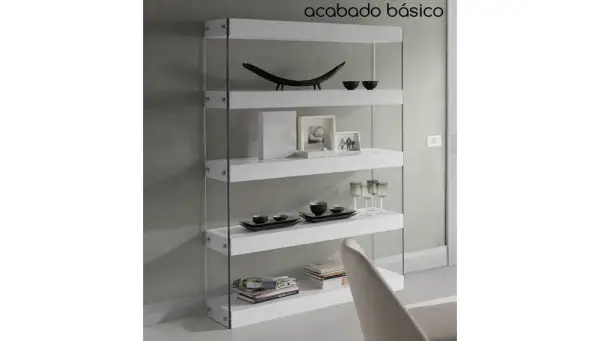 Librería blanca y cristal Raudan de Ángel Cerdá