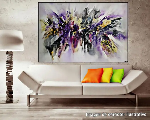 Cuadro pintura original violeta uno
