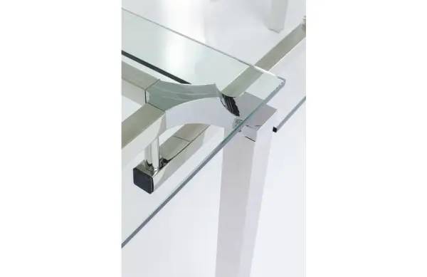 Mesa de escritorio cristal y acero cromado Winkelcombi