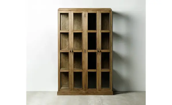 Vitrina de madera natural 4 puertas 126