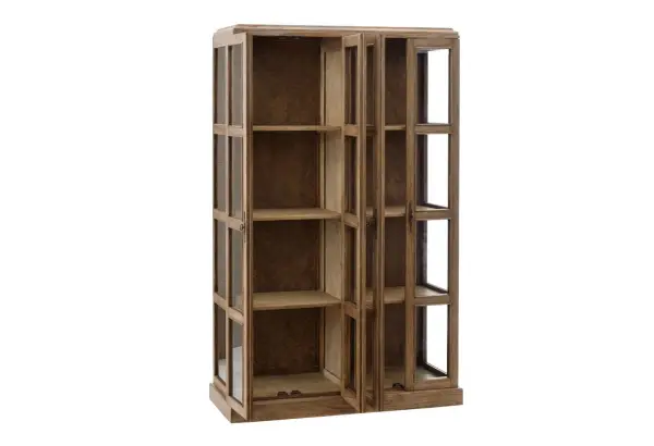 Vitrina de madera natural 4 puertas 126