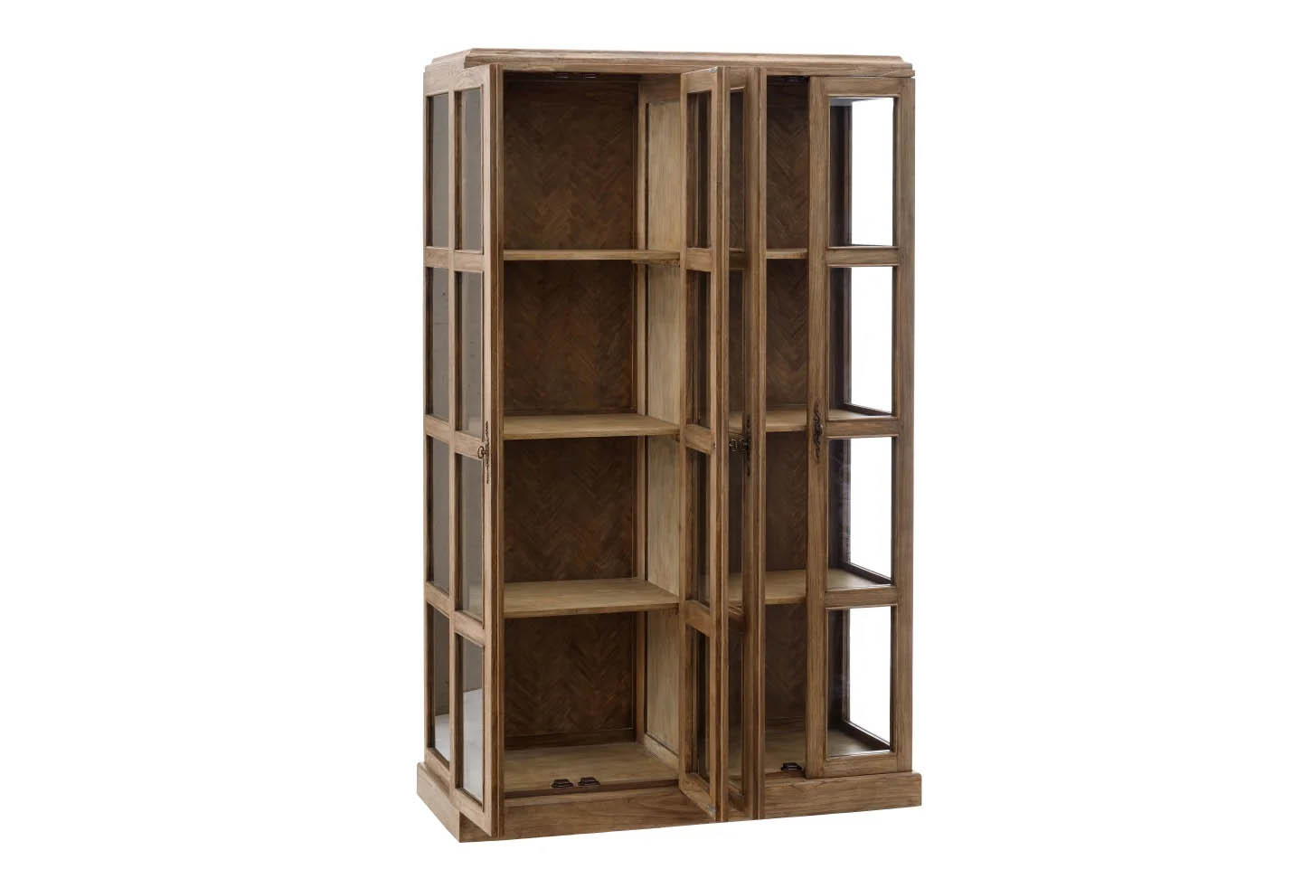 Vitrina de madera natural 4 puertas 126