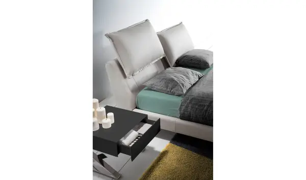 Cama moderna elevable tapizada Rinaldi para colchón 160x200